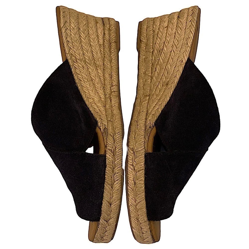 PASEART Navy Suede Criss Cross Platform Wedge Espadrille Size 41 EU - Picture 2 of 11
